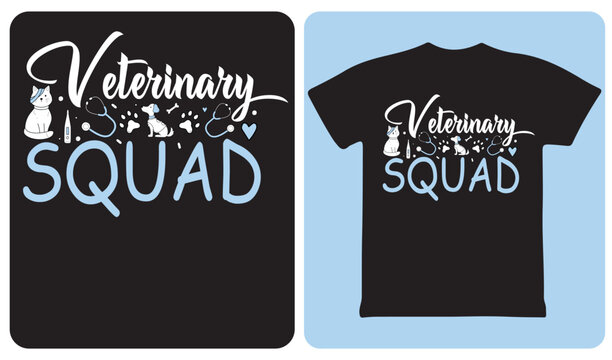 Veterinary Squad funny vet technician and animal lover t-shirt design