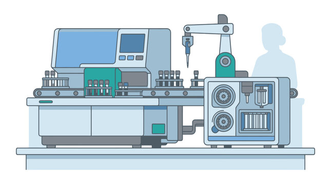 Futuristic industrial machine with electronic control units.