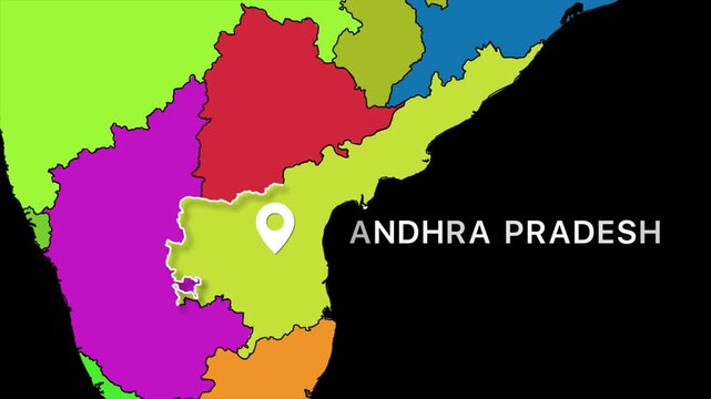 andhra pradesh map animation with outline 