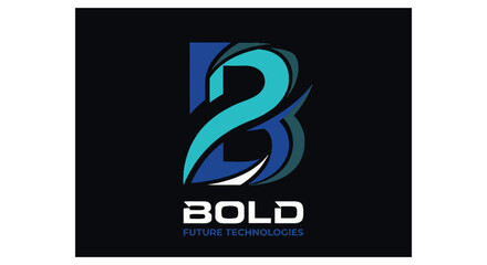 Bold letter b logo with futuristic design © AsDesignz