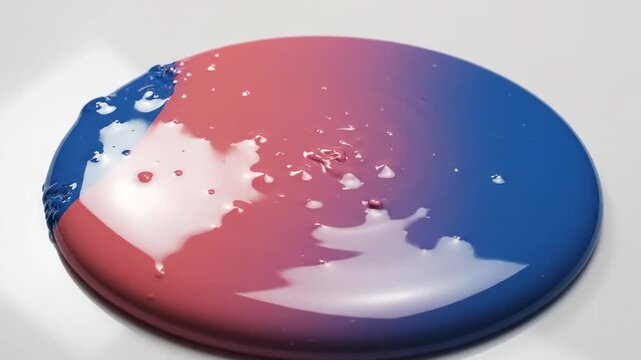 Mixing colors on a smooth surface to create a unique swirl pattern with paint