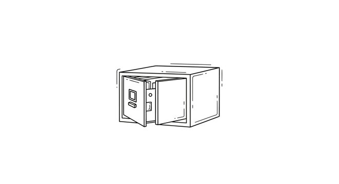 Modern digital safe with electronic lock interface.