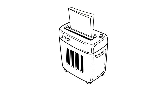Modern office paper shredder machine illustration.