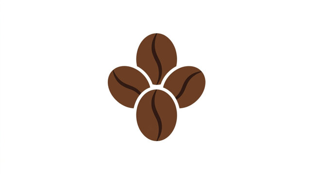 Four Coffee Beans Arranged in a Cross Shape.