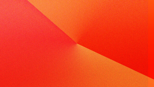 Vibrant abstract angular grain gradient background with sharp geometric diagonal split and warm red orange noise texture.