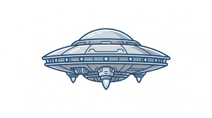 Futuristic flying saucer alien spacecraft illustration. © Melinda
