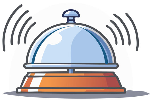 Service Bell Ringing with Sound Waves Graphic Representation