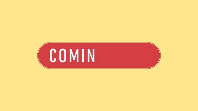 Text animation on a yellow background is coming soon.