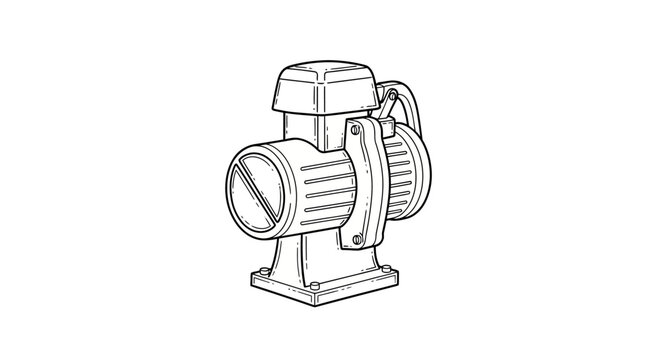 Vintage Hand Crank Meat Grinder Illustration.