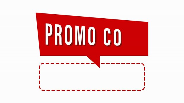 Animation of a promo code in 4k format for marketing, increasing sales, online shopping, e-commerce and digital advertising campaigns.