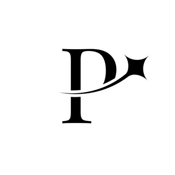 P Alphabet Shooting Star Logo Design Vector Eps