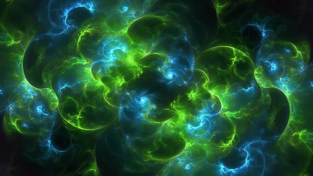 Fluorescent microscopic view of biological cells in motion