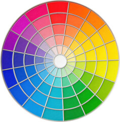 Fototapeta premium Vibrant color wheel palette isolated on transparent background