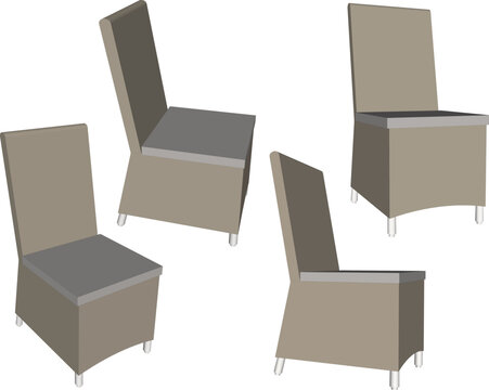 Premium 3D asset of a classic traditional rattan chair with detailed PBR materials and realistic shadows isolated on a neutral background for high-end visualization