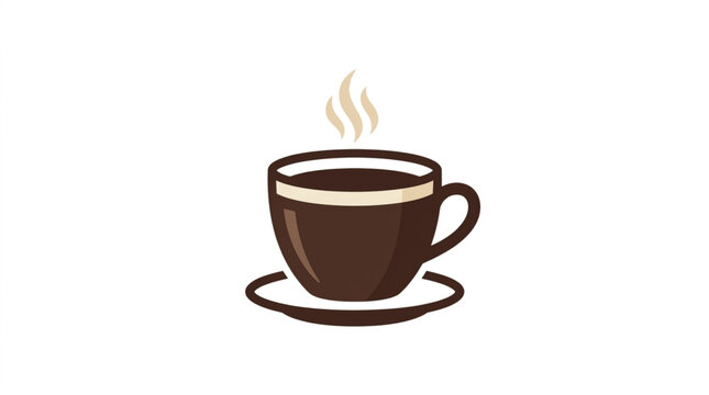 Hot steaming cup of coffee on a saucer.