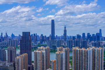 Chicago Skyline Panoramic View with Modern Skyscrapers and River © HoangNgoc