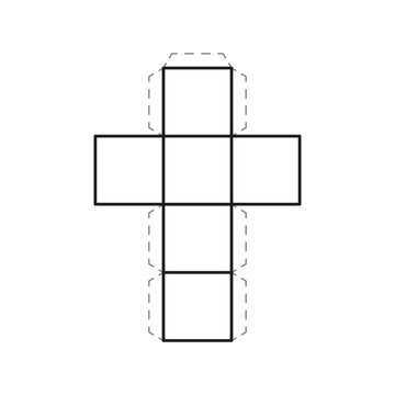 Nets Cube Icon, Cube Paper  Net 
