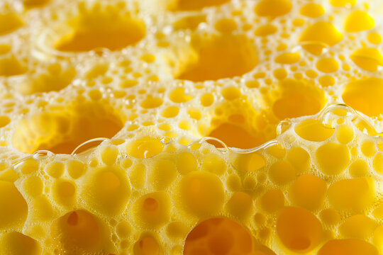 Yellow cleaning sponge texture background