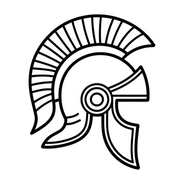 Roman gladiator helmet vector icon, ancient warrior headgear symbol for historical design