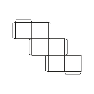 Nets Cube Icon, Cube Paper  Net 