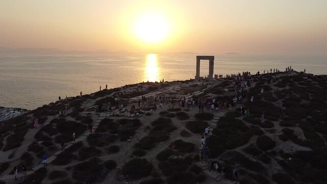 Push In Shot on Portara in Naxos Greece