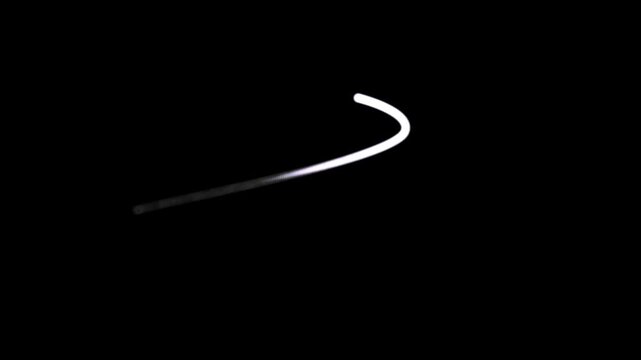 Glowing white speed lines racing across a black background in dynamic anime style, abstract motion effect with fast velocity streaks, comic action visualization and seamless 4k animation
