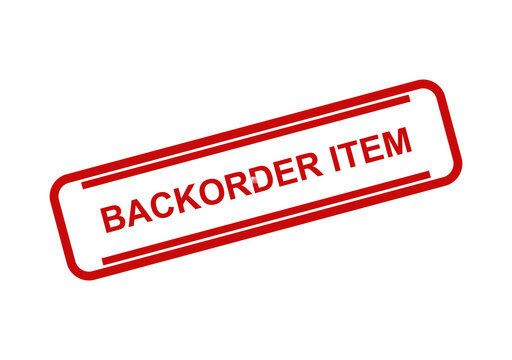 Red rubber stamp impression with the text backorder item isolated for business commerce and inventory management use isolated on transparent background