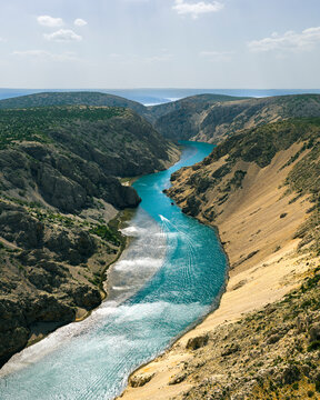 Aerial View of Zrmanja River in Općina Jasenice, Croatia