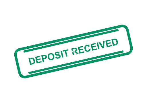 Green rubber stamp with the text deposit received isolated on a clean white background for business financial document isolated on transparent background
