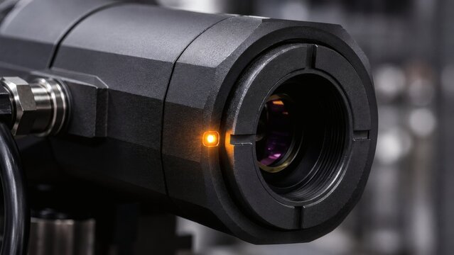 Macro of Optical Infrared Pyrometer Sensor Face