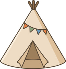 Cute Teepee Tent Clipart, Camping and Outdoor Adventure Illustration © thelady