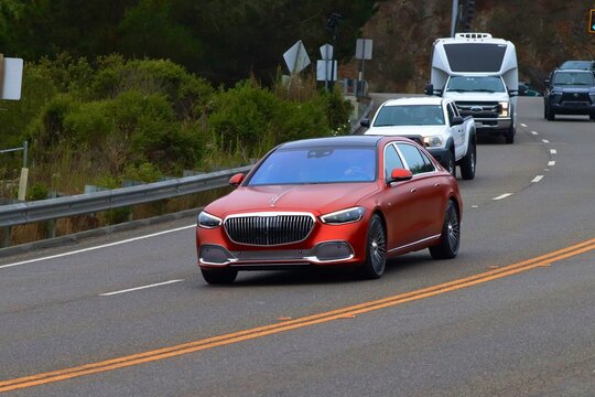 mercedes-maybach luxury sedan on the road 