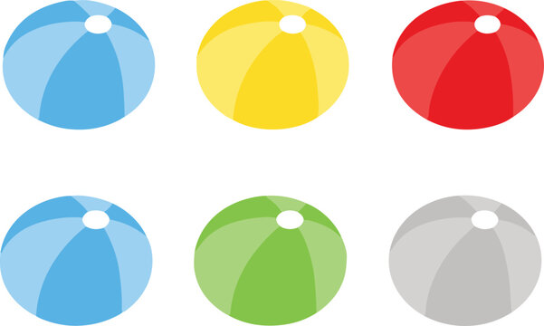 Colorful Beach Ball Collection Summer Vacation Toy Vector Illustration Set