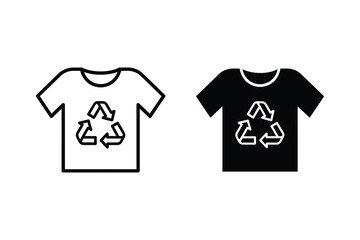 Naklejka premium Recycle symbol t-shirts vector illustration with flat design on white and black backgrounds