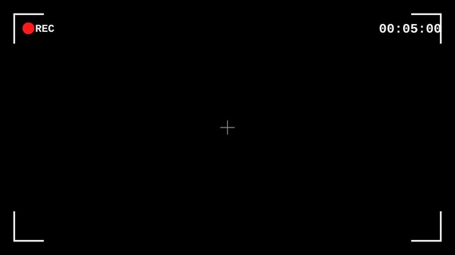 Digital camera recording overlay with rec indicator and timecode interface animation