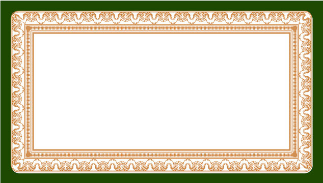 Luxury golden rectangle corner certificate border pattern line photo thai frame islamic wedding invitation background