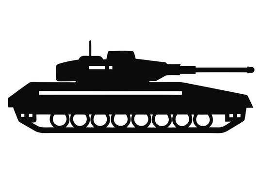 Tank war army silhouette vector, Military tank icon Vector
