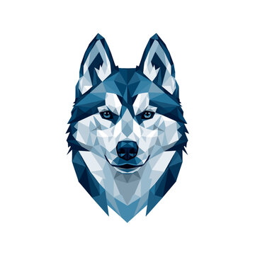 Geometric wolf head illustration.