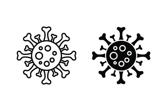 Coronavirus icon vector, flat and line styles