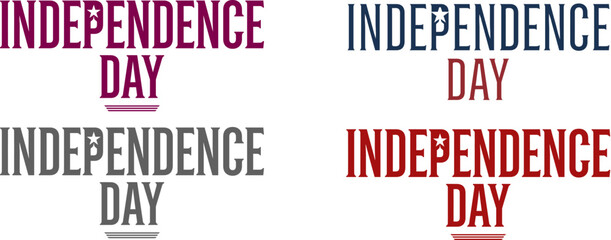 Independence day typography collection patriotic designs in red white and blue © JR Studio