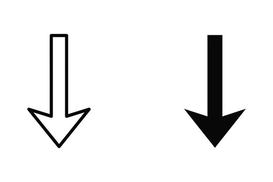 Downward trending arrows comparison vector line illustration