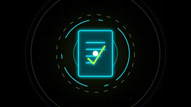 Encrypted Ledger Book Neon Secure Digital Payment Animation