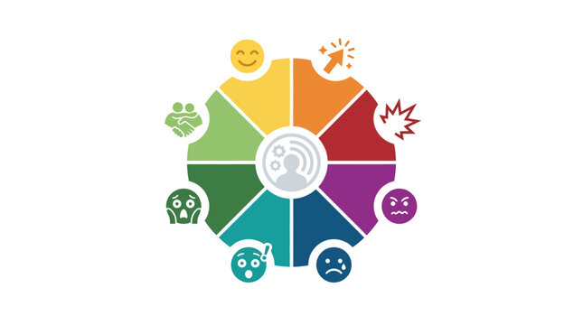 Emotional Intelligence Wheel Chart with Diverse Feelings and Human Connection