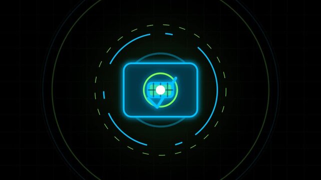 PIN Pad Cyber Lock Neon Secure Digital Payment Animation
