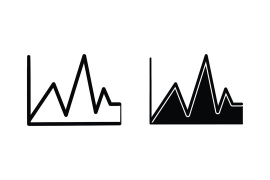 Line graph vector illustration, flat style