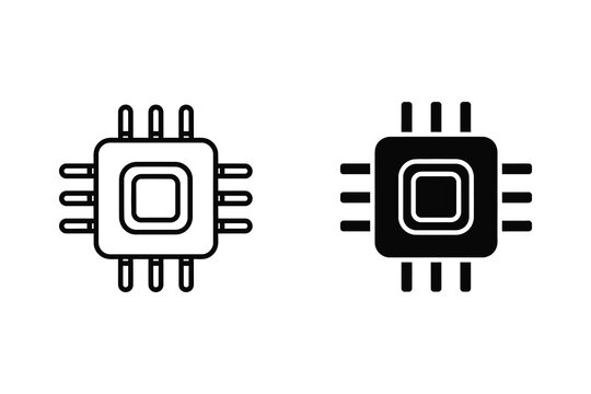 Cpu socket and chip vector illustration flat design