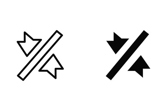Percentage sign with arrows vector illustration