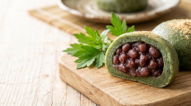 Authentic Organic Sweets: Advertising Macro of Kusa Mochi Cross Section