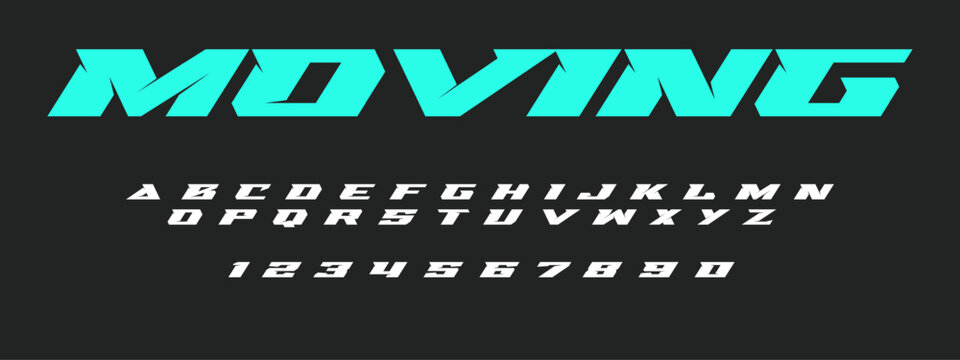 Moving Lettering Font Vector for Relocation, Transport, and Logistics Design