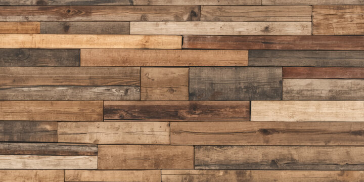 Old brick and wooden textured wall background with natural wood and stone surface pattern